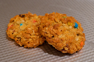 Photo of two of the world's best oatmeal cookies